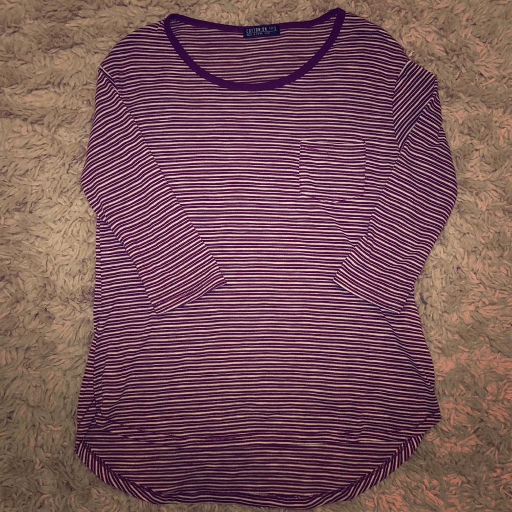 striped red and white cotton on t-shirt